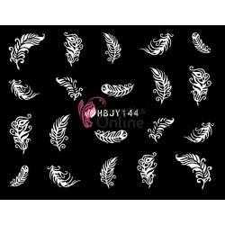 Stickere 3D pentru unghii cod HBJY144 - Pene Albe